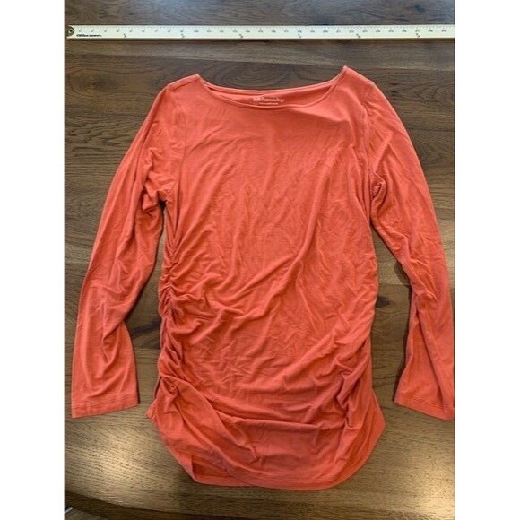 Soft Surroundings  MED Orange Tunic Top Boat Neck Coastal Core Beachy Travel - Picture 7 of 13